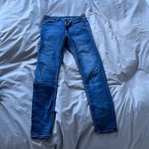 Topshop dark blue stretchy skinny jeans